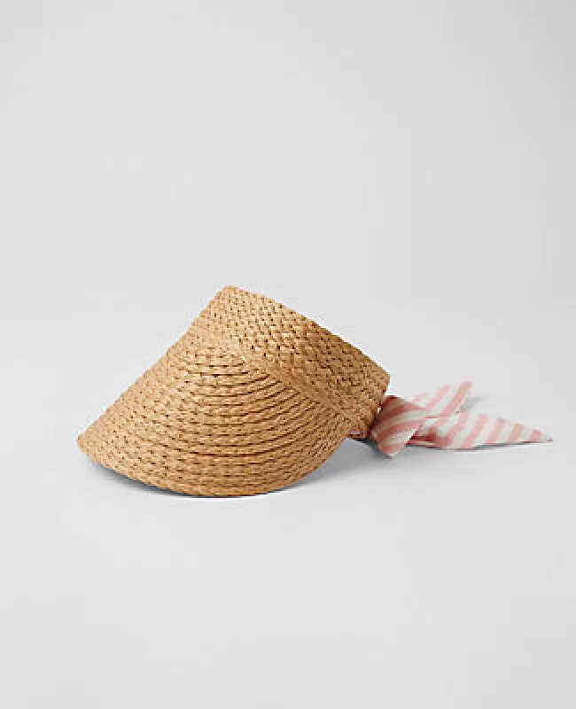 Ann Taylor Weekend Collection Straw Visor sold by Ann Taylor