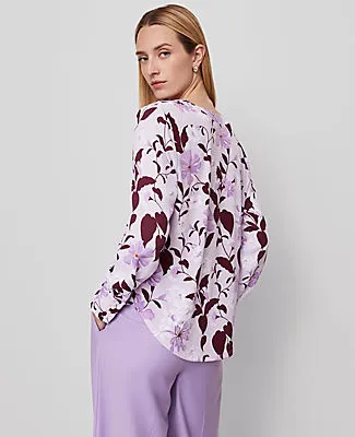 Ann Taylor Petite Floral Mixed Media Pleat Front Top sold by Ann Taylor product image thumbnail 2