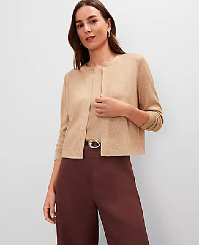 Ann Taylor Petite Shimmer Open Cardigan sold by Ann Taylor