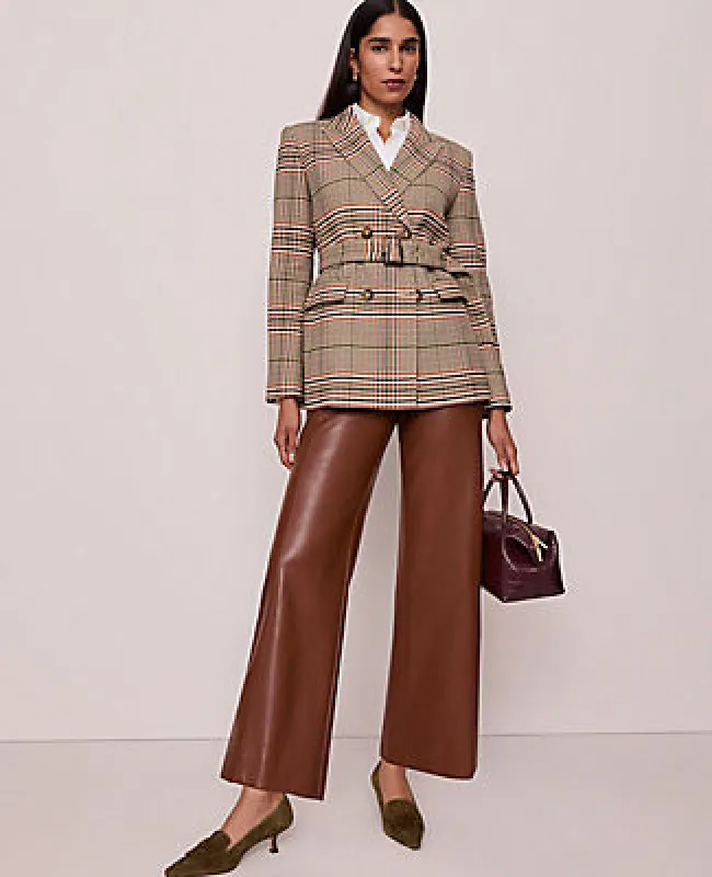 Ann Taylor The Grace Straight Pant in Faux Leather sold by Ann Taylor