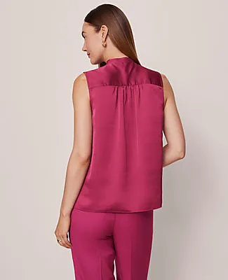 Ann Taylor Satin Ruffle Sleeveless Blouse sold by Ann Taylor product image thumbnail 2