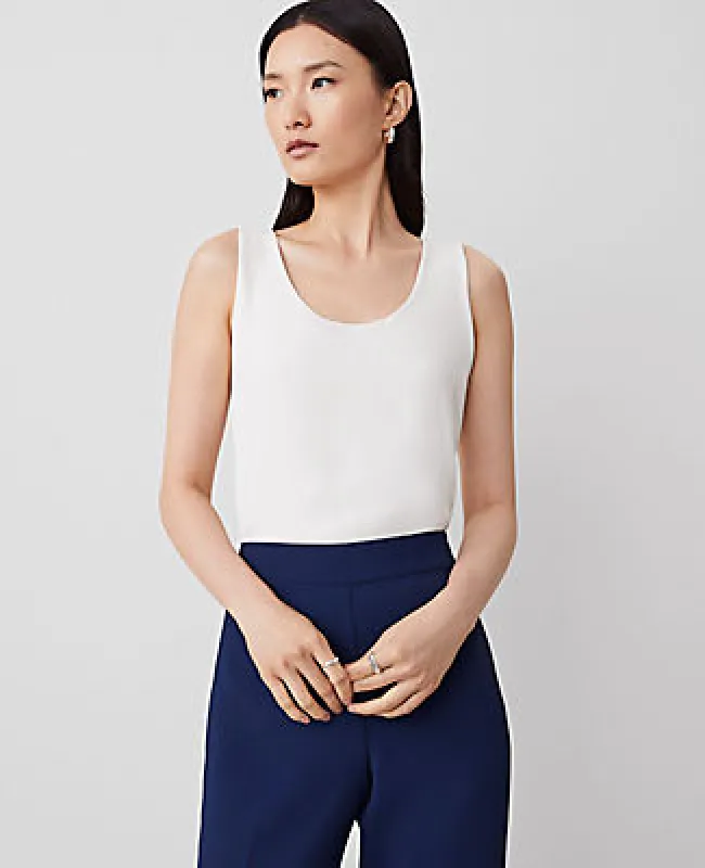 Ann Taylor Mixed Media Tank Top sold by Ann Taylor