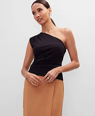 Ann Taylor Ruched One Shoulder Top sold by Ann Taylor