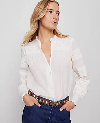 Ann Taylor Petite Weekend Collection Lace Trim Blouse sold by Ann Taylor product image thumbnail 2