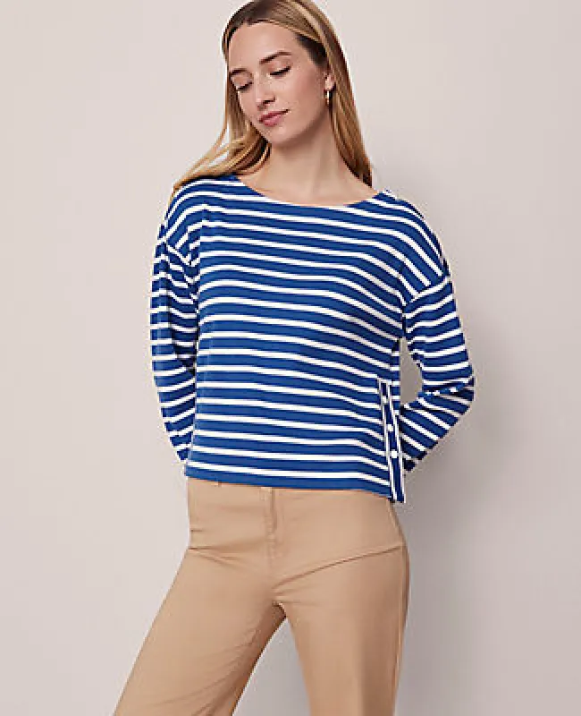 Ann Taylor Weekend Collection Striped Crew Neck Top sold by Ann Taylor