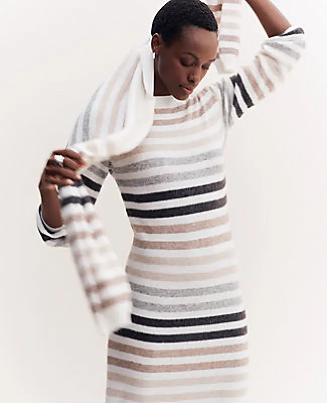 Ann Taylor Weekend Collection Multi Stripe Sweater Dress sold by Ann Taylor