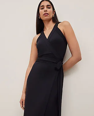 Ann Taylor Halter Wrap Midi Dress sold by Ann Taylor