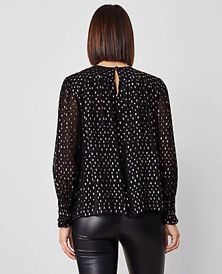 Ann Taylor Petite Metallic Clip Shirred Top sold by Ann Taylor product image thumbnail 2