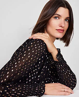 Ann Taylor Petite Metallic Clip Shirred Top sold by Ann Taylor product image thumbnail 3