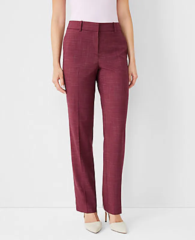 Ann Taylor The Petite Sophia Straight Pant in Cross Weave - Curvy Fit sold by Ann Taylor