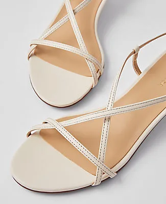 Ann Taylor Leather Strappy Ankle Wrap Kitten Heel Sandals sold by Ann Taylor product image thumbnail 2
