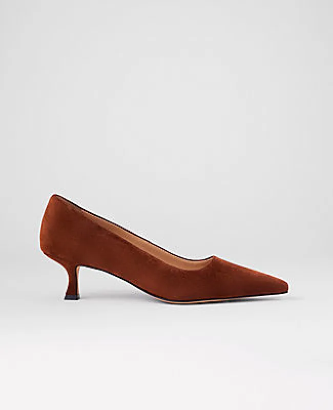 Ann Taylor Suede Nip Toe Kitten Heel Pumps sold by Ann Taylor