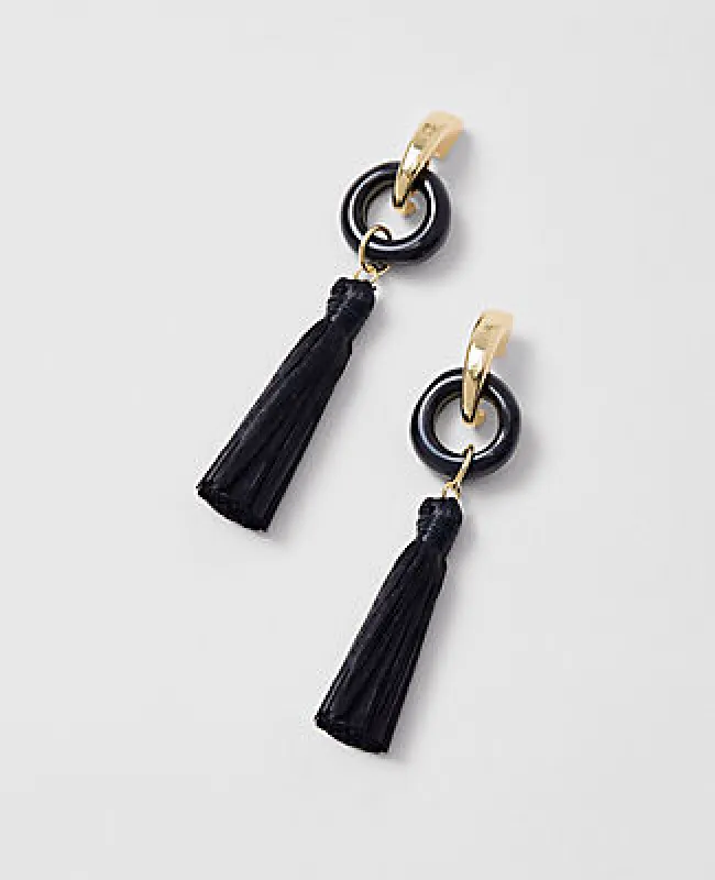 Ann Taylor Raffia Tassel Drop Earrings sold by Ann Taylor