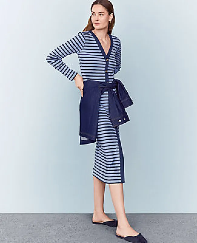Ann Taylor Weekend Collection Stripe Column Midi Dress sold by Ann Taylor