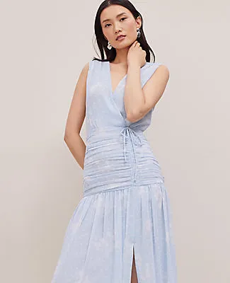 Ann Taylor Floral Ruched Tie Dress sold by Ann Taylor