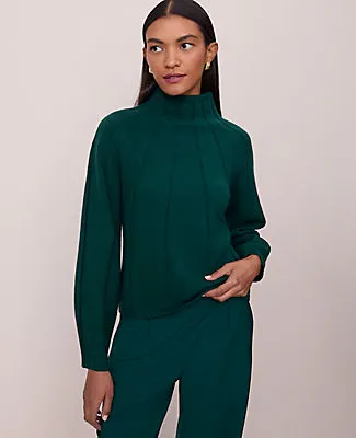Ann Taylor Contrast Stitch Turtleneck Sweater sold by Ann Taylor