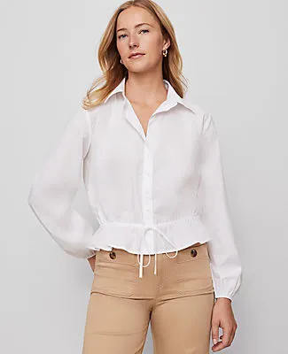 Ann Taylor Weekend Collection Tie Waist Popover Top sold by Ann Taylor