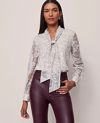 Ann Taylor Lace Tie V-Neck Popover Top sold by Ann Taylor product image thumbnail 3