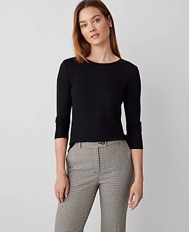 Ann Taylor Petite Long Sleeve Crew Neck Top sold by Ann Taylor