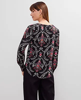 Ann Taylor Floral Mixed Media Top sold by Ann Taylor product image thumbnail 2