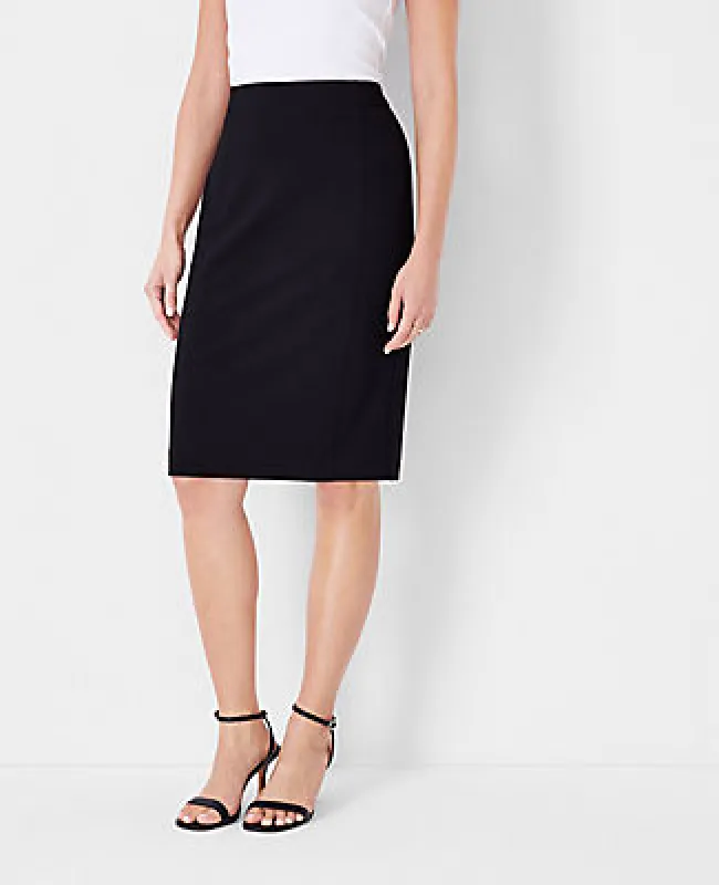 Ann Taylor The Petite Seamed Pencil Skirt in Seasonless Stretch sold by Ann Taylor
