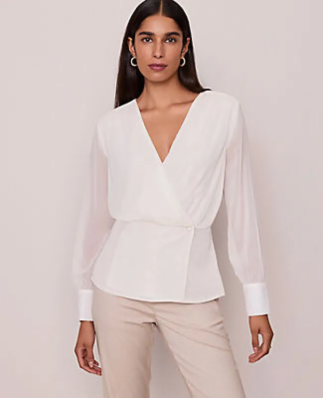 Ann Taylor Draped Wrap Blouse sold by Ann Taylor