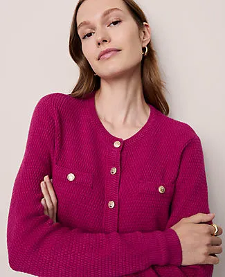 Ann Taylor Textured Cardigan sold by Ann Taylor product image thumbnail 3