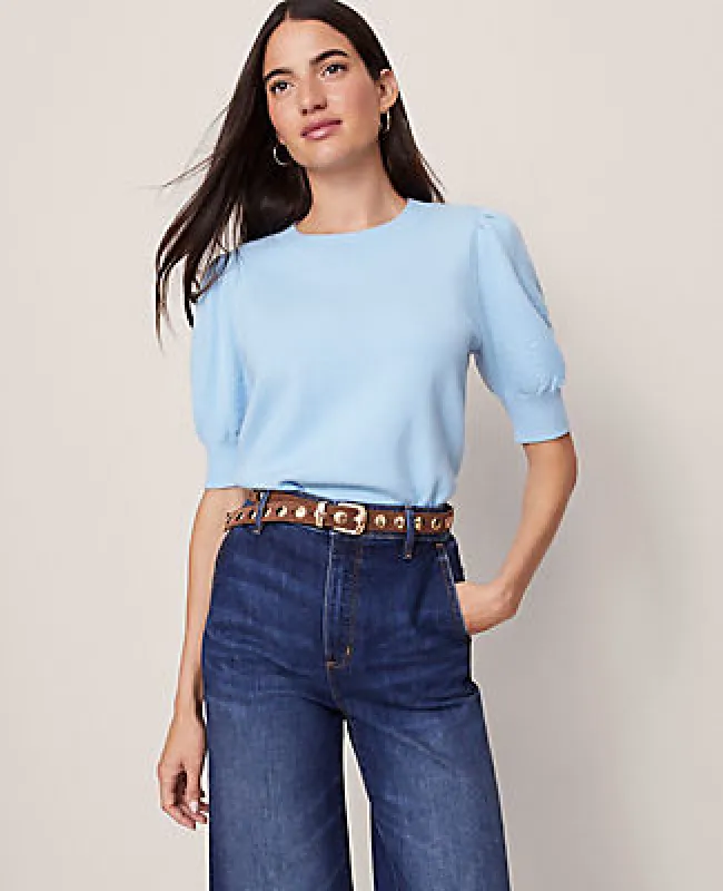 Ann Taylor Petite Weekend Collection Ruched Sweater Tee sold by Ann Taylor