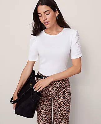 Ann Taylor Weekend Collection Shirred Sleeve Top sold by Ann Taylor