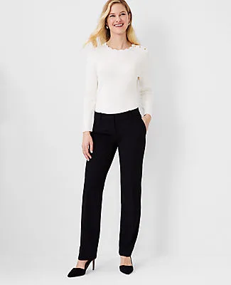 Ann Taylor The Straight Pant In Seasonless Stretch sold by Ann Taylor product image thumbnail 3