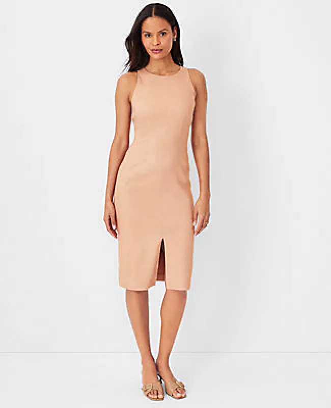 Ann Taylor The Petite Cutaway Sheath Dress in Linen Blend sold by Ann Taylor