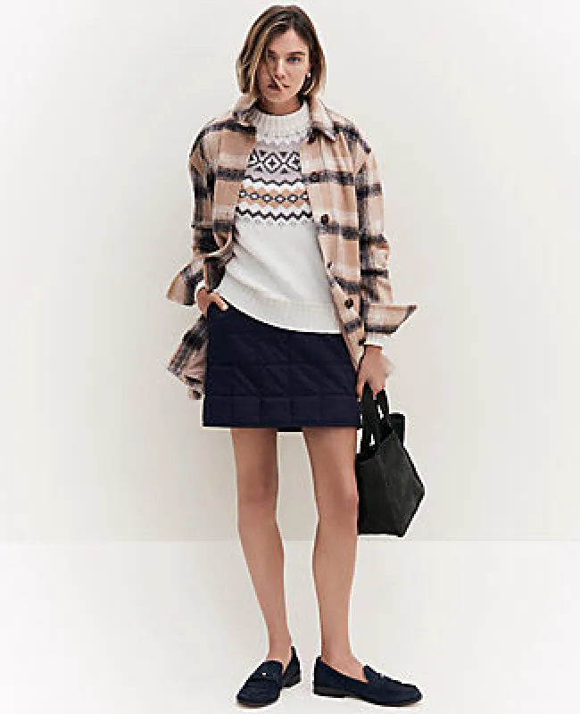 Ann Taylor Weekend Collection Quilted A-Line Skirt sold by Ann Taylor