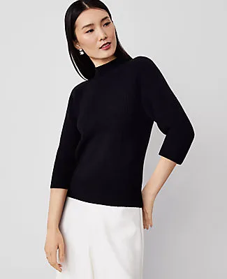 Ann Taylor Ribbed Mock Neck Sweater sold by Ann Taylor
