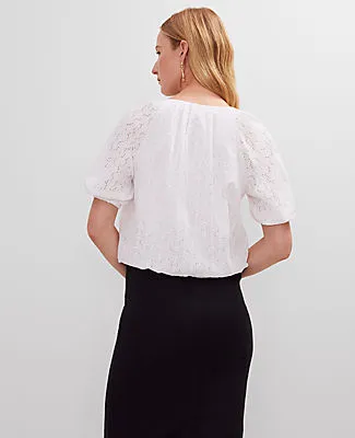 Ann Taylor Petite Eyelet Bubble Hem Blouse sold by Ann Taylor product image thumbnail 2