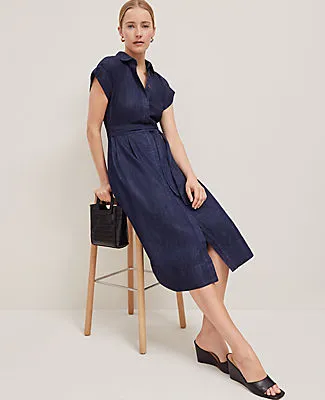 Ann Taylor Chambray Flare Midi Shirtdress sold by Ann Taylor product image thumbnail 3