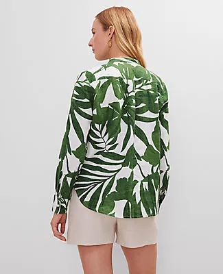 Ann Taylor Petite Floral Linen Perfect Shirt sold by Ann Taylor product image thumbnail 2