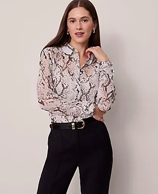 Ann Taylor Petite Snake Print Essential Shirt sold by Ann Taylor