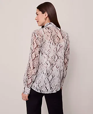 Ann Taylor Petite Snake Print Essential Shirt sold by Ann Taylor product image thumbnail 2