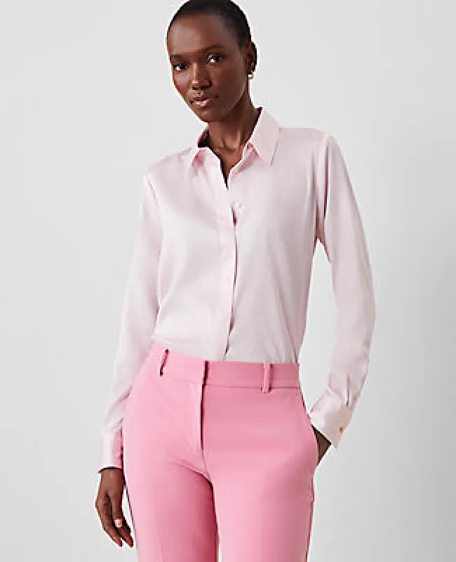 Ann Taylor Petite Satin Essential Shirt sold by Ann Taylor
