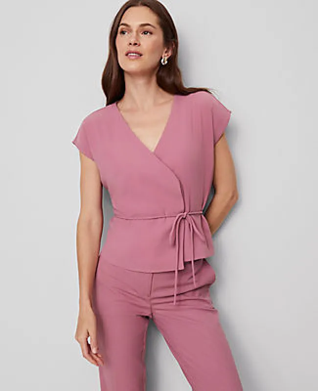 Ann Taylor Wrap Tie Waist Blouse sold by Ann Taylor