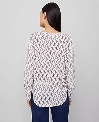 Ann Taylor Petite Floral Mixed Media Pleat Front Top sold by Ann Taylor product image thumbnail 2