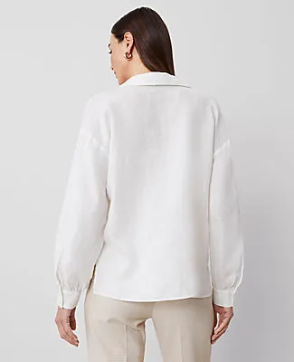 Ann Taylor Petite Linen Collared Popover Top sold by Ann Taylor product image thumbnail 2