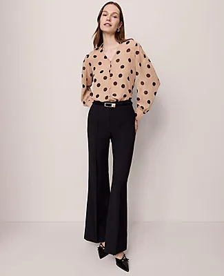 Ann Taylor Petite Dotted V-Neck Popover Top sold by Ann Taylor product image thumbnail 4