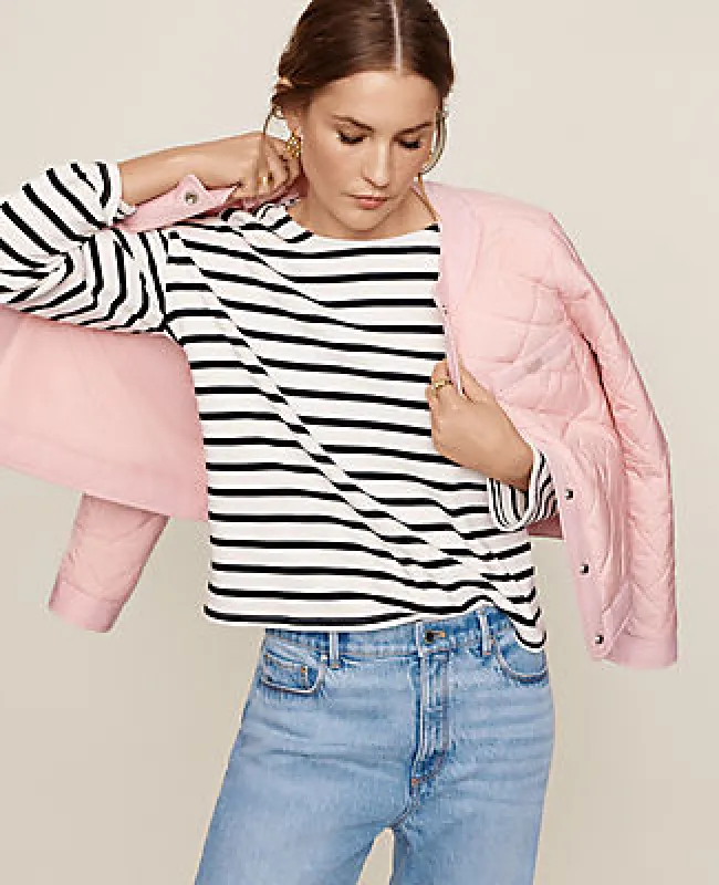 Ann Taylor Weekend Collection Stripe Relaxed Long Sleeve Top sold by Ann Taylor