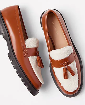 Ann Taylor Shearling Leather Tassel Loafers sold by Ann Taylor product image thumbnail 2