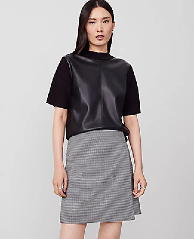 Ann Taylor Faux Leather Mixed Media Sweater Tee sold by Ann Taylor
