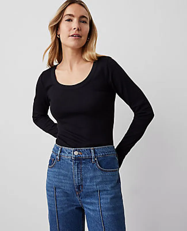 Ann Taylor Petite Weekend Collection Long Sleeve Scoop Neck Tee sold by Ann Taylor