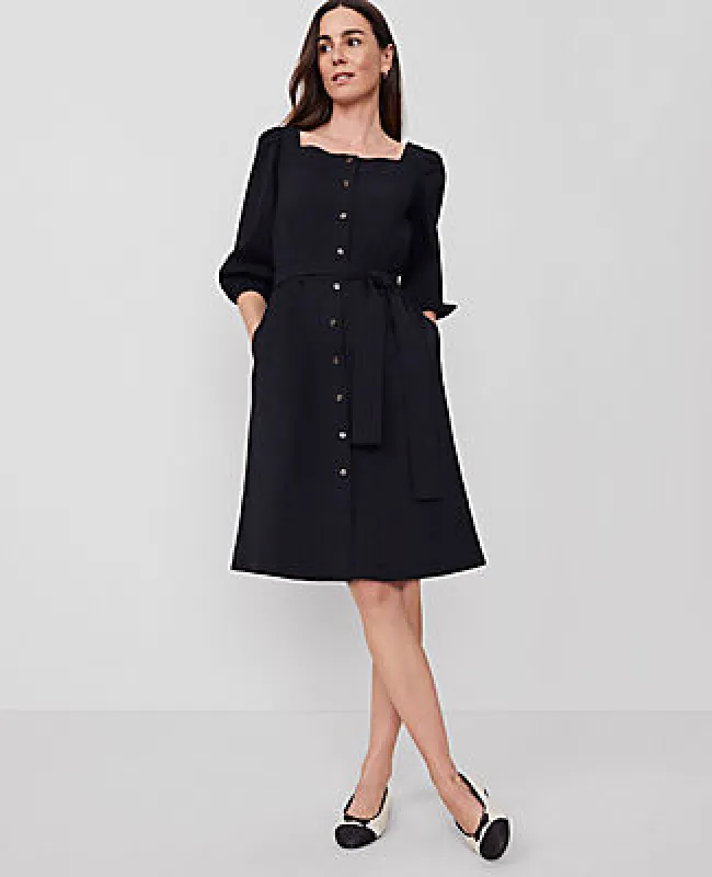 Ann Taylor Square Neck Button Pocket Dress sold by Ann Taylor