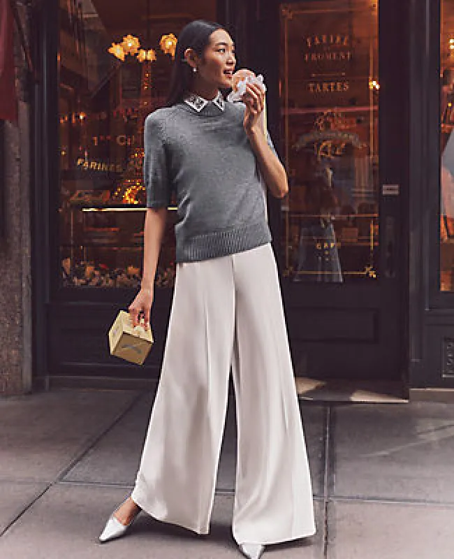 Ann Taylor The Dramatic Wide-Leg Crepe Pant sold by Ann Taylor