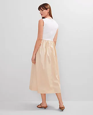 Ann Taylor Crew Neck Mixed Media Flare Dress sold by Ann Taylor product image thumbnail 2